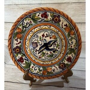 Dario Farrucci Designs Villa Paradiso Salad Plate 8.5" Bird Flowers EXCELLENT
